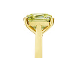 Yellow gold Fancy Yellow Asscher  Solitaire Diamond Ring with Four-Prong Setting and Tapered Band 5