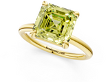 Yellow gold Fancy Yellow Asscher  Solitaire Diamond Ring with Four-Prong Setting on a Plain Band_21