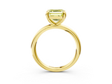 Yellow gold Fancy Yellow Asscher  Solitaire Diamond Ring with Four-Prong Setting on a Plain Band_23