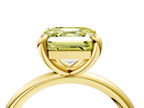 Yellow gold Fancy Yellow Asscher  Solitaire Diamond Ring with Four-Prong Setting on a Plain Band_24