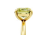 Yellow gold Fancy Yellow Asscher  Solitaire Diamond Ring with Four-Prong Setting on a Plain Band_25