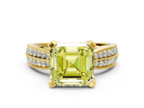 Yellow gold Fancy Yellow Asscher  Solitaire Diamond Ring with Milgrain Pavé Band and Four-Prong Setting_54