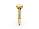 Yellow gold Fancy Yellow Asscher  Solitaire Diamond Ring with Milgrain Pavé Band and Four-Prong Setting_56