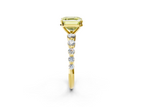 Yellow gold Fancy Yellow Asscher  Solitaire Diamond Ring with Pave Band and Four-Prong Setting_19