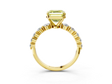 Yellow gold Fancy Yellow Asscher  Solitaire Diamond Ring with Pave Band and Four-Prong Setting_20