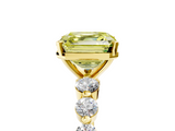 Yellow gold Fancy Yellow Asscher  Solitaire Diamond Ring with Pave Band and Four-Prong Setting_22