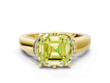 Yellow gold Fancy Yellow Asscher  Solitaire Diamond Ring with Pave Band and Six-Prong Setting_63