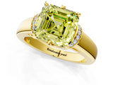 Yellow gold Fancy Yellow Asscher  Solitaire Diamond Ring with Pave Band and Six-Prong Setting_64