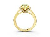 Yellow gold Fancy Yellow Asscher  Solitaire Diamond Ring with Pave Band and Six-Prong Setting_66