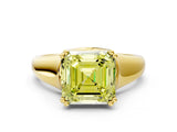 Yellow gold Fancy Yellow Asscher  Solitaire Diamond Ring with Six-Prong Cathedral Setting_33