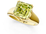 Yellow gold Fancy Yellow Asscher  Solitaire Diamond Ring with Six-Prong Cathedral Setting_34