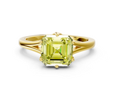 Yellow gold Fancy Yellow Asscher  Solitaire Diamond Ring with Six-Prong Setting and Tapered Band_17