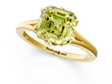 Yellow gold Fancy Yellow Asscher  Solitaire Diamond Ring with Six-Prong Setting and Tapered Band_18