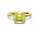 Yellow gold Fancy Yellow Asscher  Solitaire Diamond Ring with Six-Prong Setting on a Classic Band_73