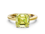 Yellow gold Fancy Yellow Asscher  Solitaire Diamond Ring with Split Shank and Four-Prong Setting_12