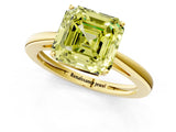 Yellow gold Fancy Yellow Asscher  Solitaire Diamond Ring with Split Shank and Four-Prong Setting_13