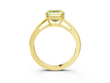 Yellow gold Fancy Yellow Asscher  Solitaire Diamond Ring with Split Shank and Four-Prong Setting_15