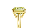 Yellow gold Fancy Yellow Asscher  Solitaire Diamond Ring with Split Shank and Four-Prong Setting_17