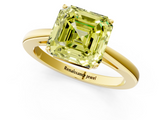 Yellow gold Fancy Yellow Asscher  Solitaire Diamond Ring with Split Shank and Four-Prong Setting_38