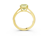 Yellow gold Fancy Yellow Asscher  Solitaire Diamond Ring with Split Shank and Four-Prong Setting_40