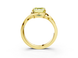 Yellow gold Fancy Yellow Asscher  Solitaire Diamond Ring with Split Shank and Prong Setting_3