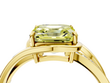 Yellow gold Fancy Yellow Asscher  Solitaire Diamond Ring with Split Shank and Prong Setting_4