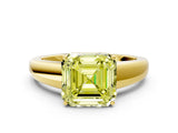 Yellow gold Fancy Yellow Asscher  Solitaire Diamond Ring with Tapered Band and Four-Prong Setting_66