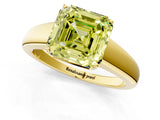 Yellow gold Fancy Yellow Asscher  Solitaire Diamond Ring with Tapered Band and Four-Prong Setting_67