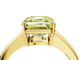 Yellow gold Fancy Yellow Asscher  Solitaire Diamond Ring with Tapered Band and Four-Prong Setting_70
