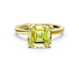 Yellow gold Fancy Yellow Asscher  Solitaire Diamond Ring with Thin Band and Four-Prong Setting_37