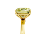 Yellow gold Fancy Yellow Asscher  Solitaire Diamond Ring with Thin Band and Four-Prong Setting_42