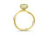 Yellow gold Fancy Yellow Asscher  Solitaire Diamond Ring with a Classic Band and Four-Prong Setting 4