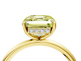Yellow gold Fancy Yellow Asscher  Solitaire Diamond Ring with a Classic Band and Four-Prong Setting 5