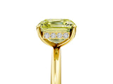 Yellow gold Fancy Yellow Asscher  Solitaire Diamond Ring with a Classic Band and Four-Prong Setting