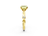Yellow gold Fancy Yellow Asscher  Solitaire Diamond Twisted Band with Four-Prong Setting_2