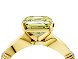 Yellow gold Fancy Yellow Asscher  Solitaire Diamond Twisted Band with Four-Prong Setting_4