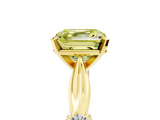 Yellow gold Fancy Yellow Asscher  Solitaire Diamond Twisted Band with Four-Prong Setting_5