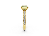 Yellow gold Fancy Yellow Asscher  Solitaire Diamond with Pavé Band and Four-Prong Setting_20