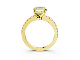 Yellow gold Fancy Yellow Asscher  Solitaire Diamond with Pavé Band and Four-Prong Setting_21