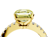 Yellow gold Fancy Yellow Asscher  Solitaire Diamond with Pavé Band and Four-Prong Setting_22