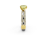 Yellow gold Fancy Yellow Asscher  Solitaire Diamond with Pave and Channel Set Band_18