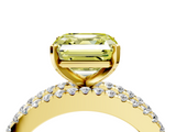 Yellow gold Fancy Yellow Asscher  Solitaire Diamond with Pave and Channel Set Band_20