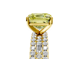 Yellow gold Fancy Yellow Asscher  Solitaire Diamond with Pave and Channel Set Band_21