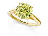 Yellow gold Fancy Yellow Asscher  Solitaire Engagement Ring with Four-Prong Setting and Classic Band 2