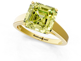 Yellow gold Fancy Yellow Asscher  Solitaire Engagement Ring with Four-Prong Setting and Tapered Band_21