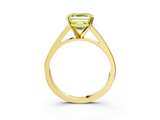 Yellow gold Fancy Yellow Asscher  Solitaire Engagement Ring with Four-Prong Setting and Tapered Band_23