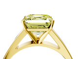 Yellow gold Fancy Yellow Asscher  Solitaire Engagement Ring with Four-Prong Setting and Tapered Band_24