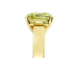 Yellow gold Fancy Yellow Asscher  Solitaire Engagement Ring with Four-Prong Setting and Tapered Band_25