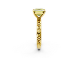 Yellow gold Fancy Yellow Asscher  Solitaire Engagement Ring with Scrollwork Band and Four-Prong Setting_19