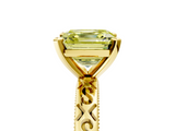Yellow gold Fancy Yellow Asscher  Solitaire Engagement Ring with Scrollwork Band and Four-Prong Setting_22